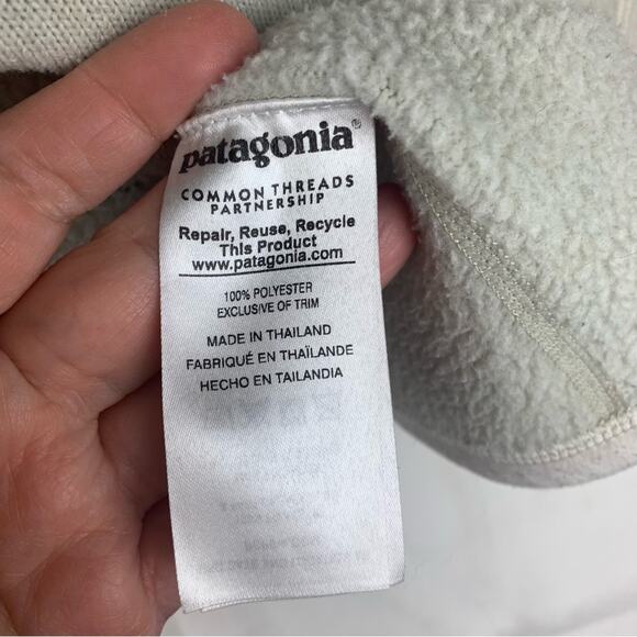 Patagonia women's medium better sweater off white cream 1/4 zip pullover outdoor - Picture 8 of 9